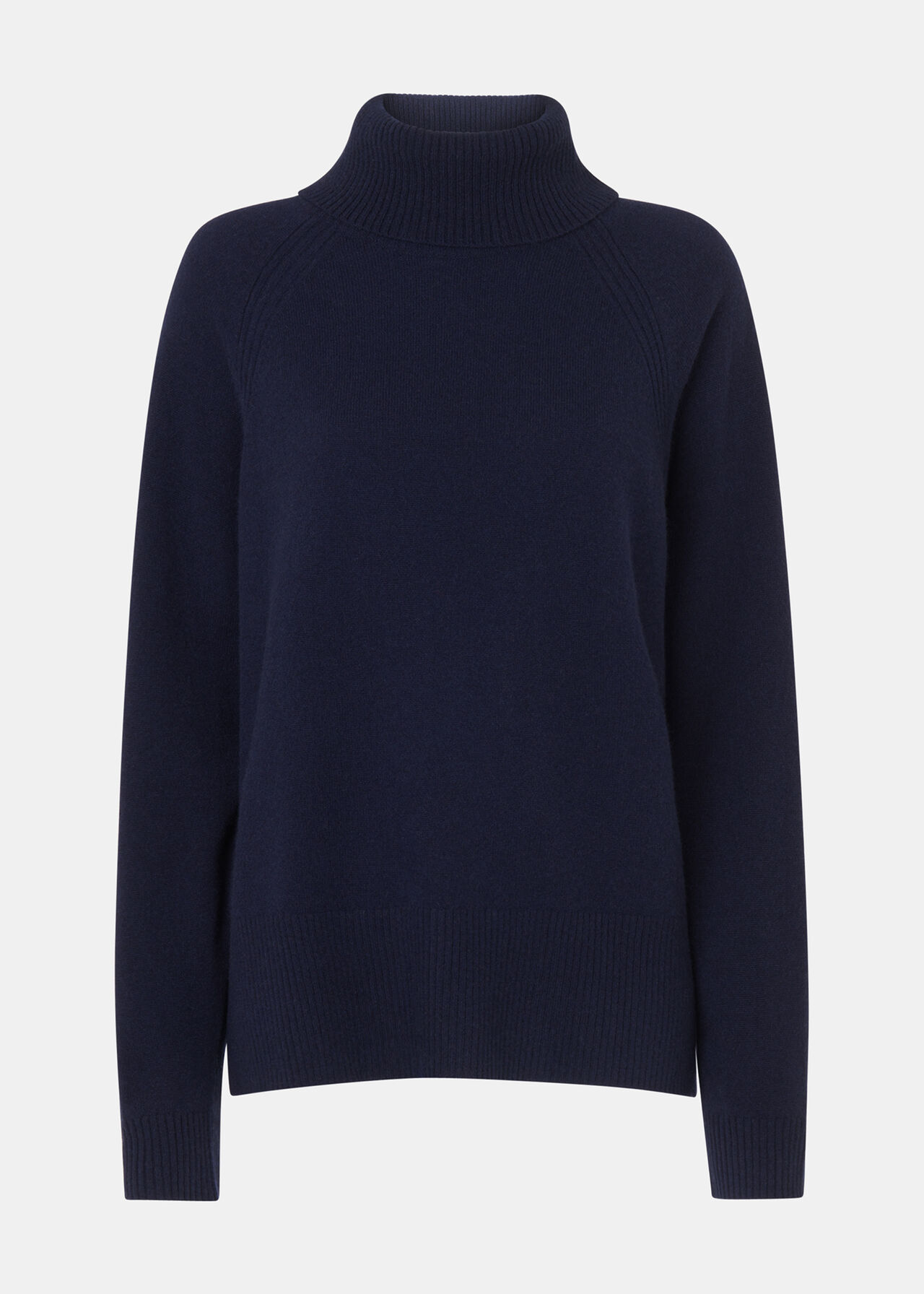 Navy Cashmere Roll Neck Jumper | Whistles