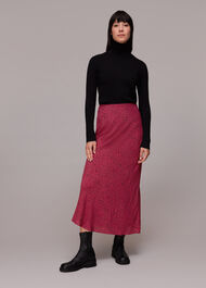 Abstract Snake Bias Cut Skirt