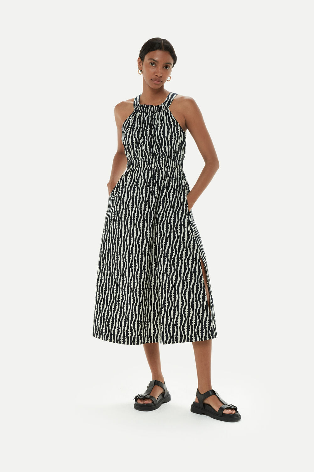 Optical Rope Cut Out Dress