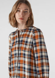 Check Puff Sleeve Shirt Multicolour