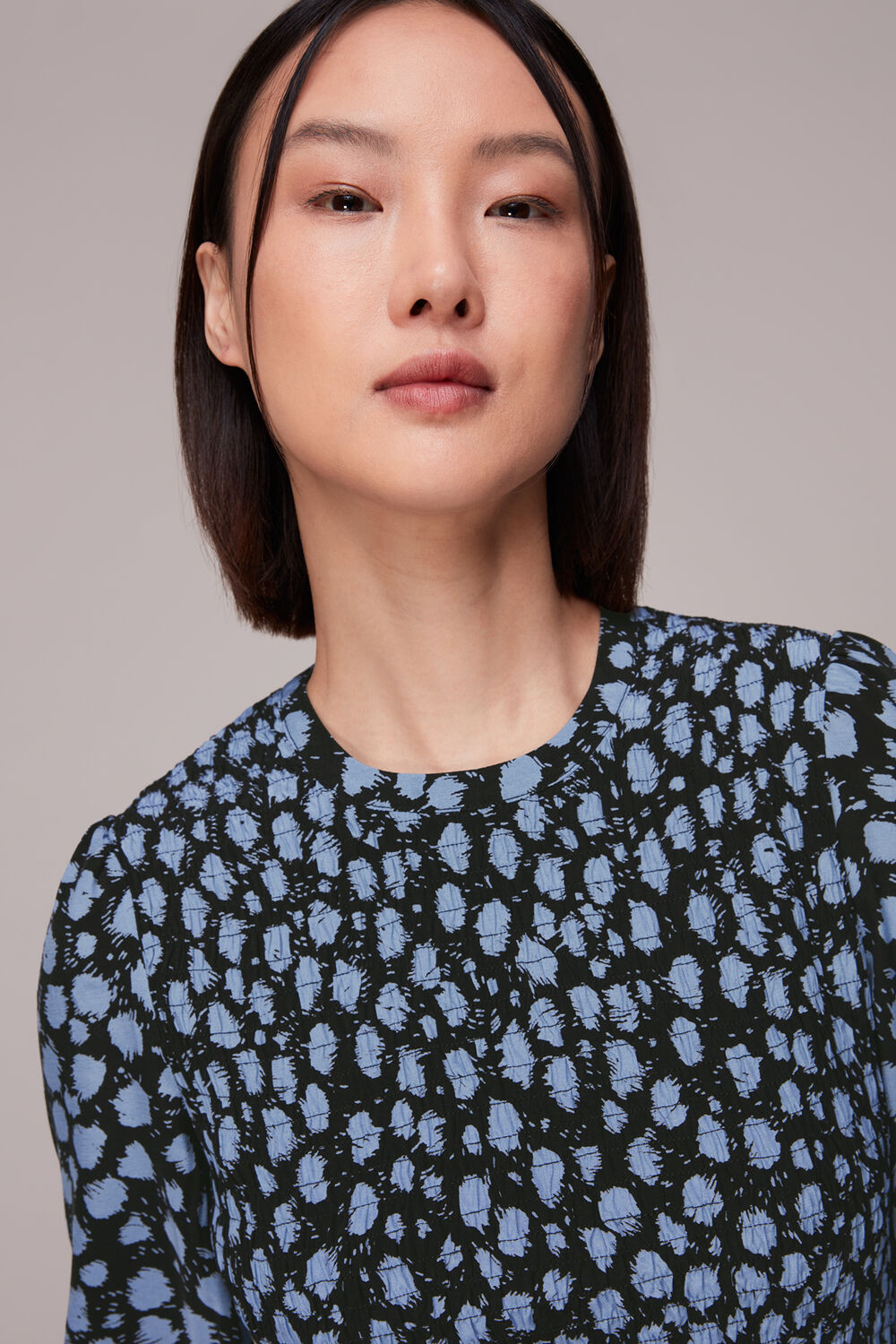 Dalmatian Shirred Midi Dress