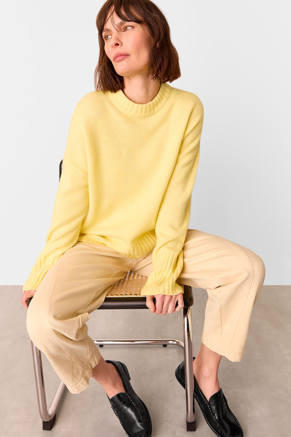 Wool Ribbed Cuff Knit