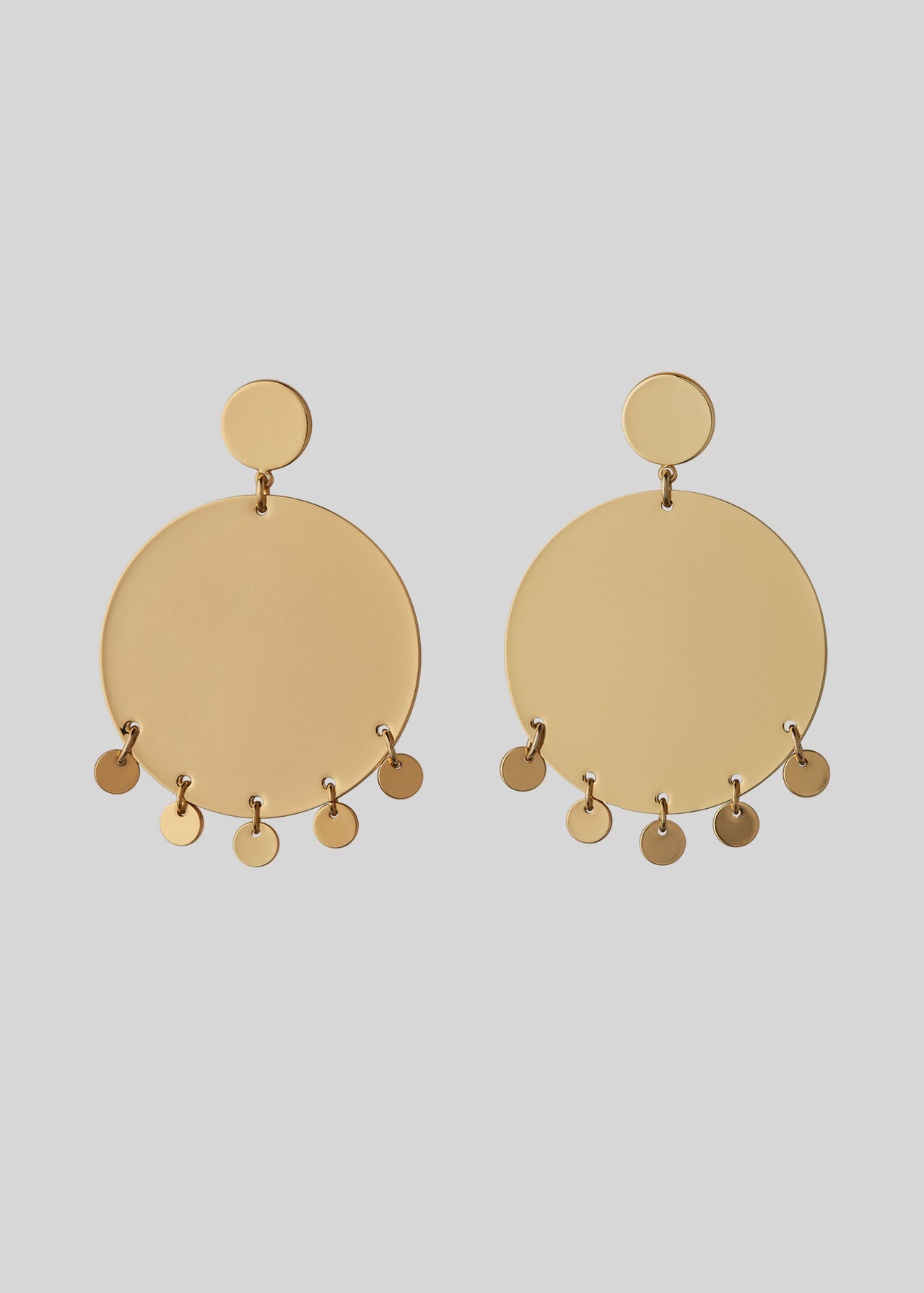 Coin Detail Solid Disc Earring Gold