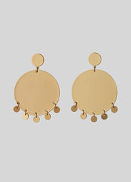 Coin Detail Solid Disc Earring Gold