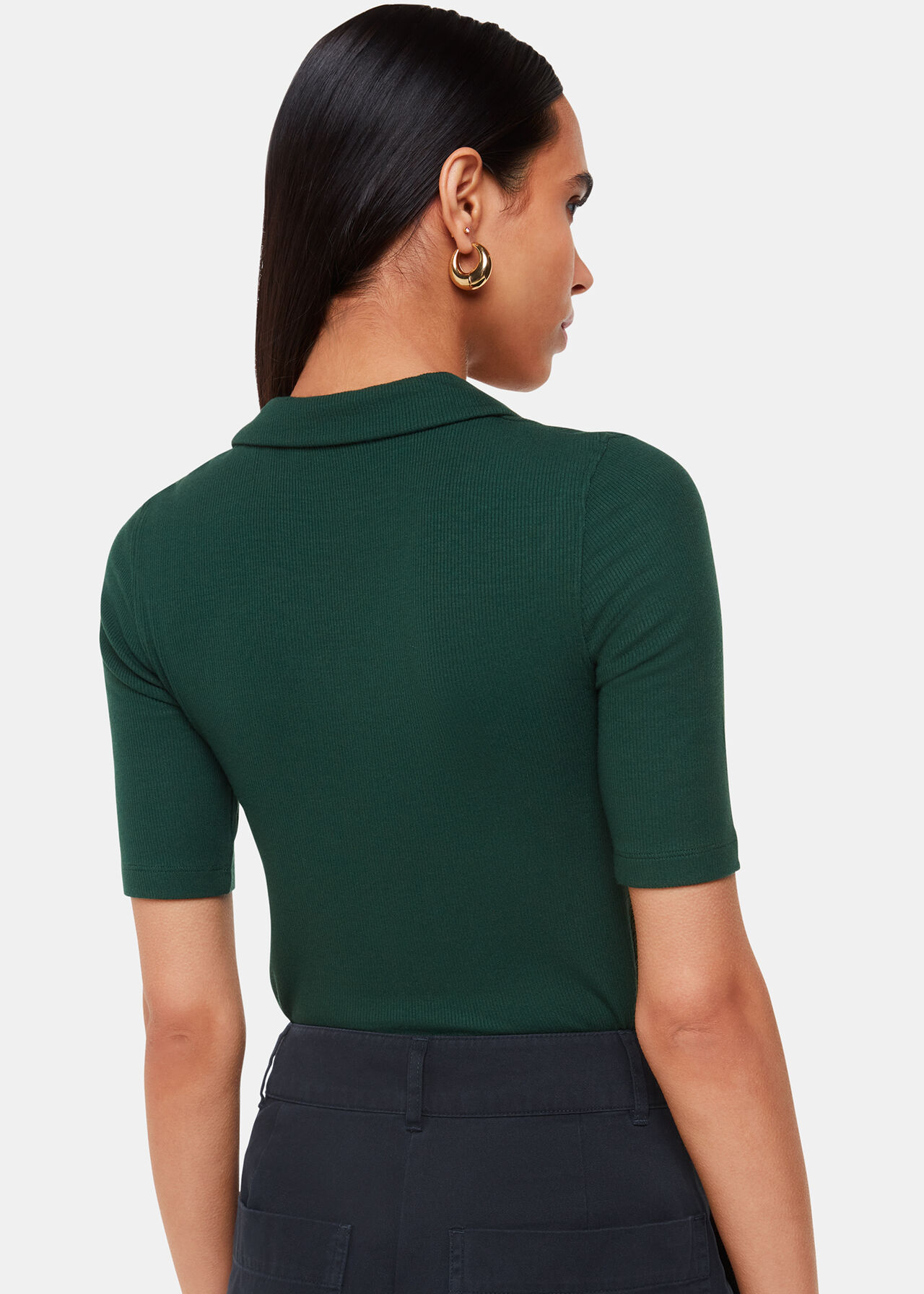 Lucie Ribbed Collar Polo
