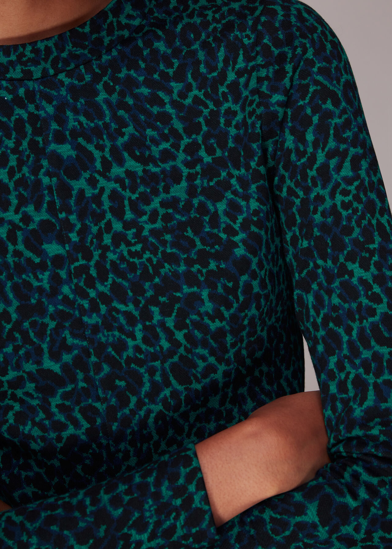 Forest Leopard Jacquard Dress