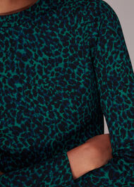 Forest Leopard Jacquard Dress