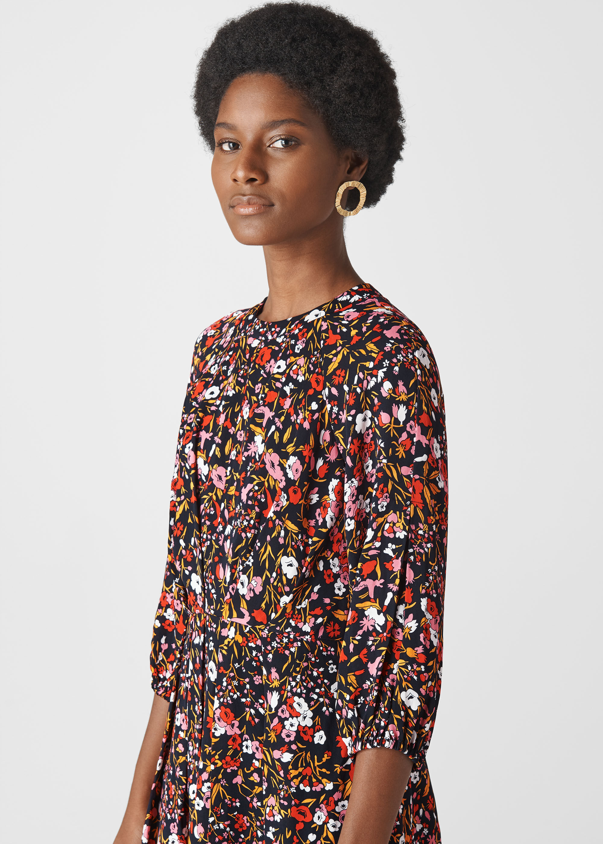Whistles meadow print flippy dress store