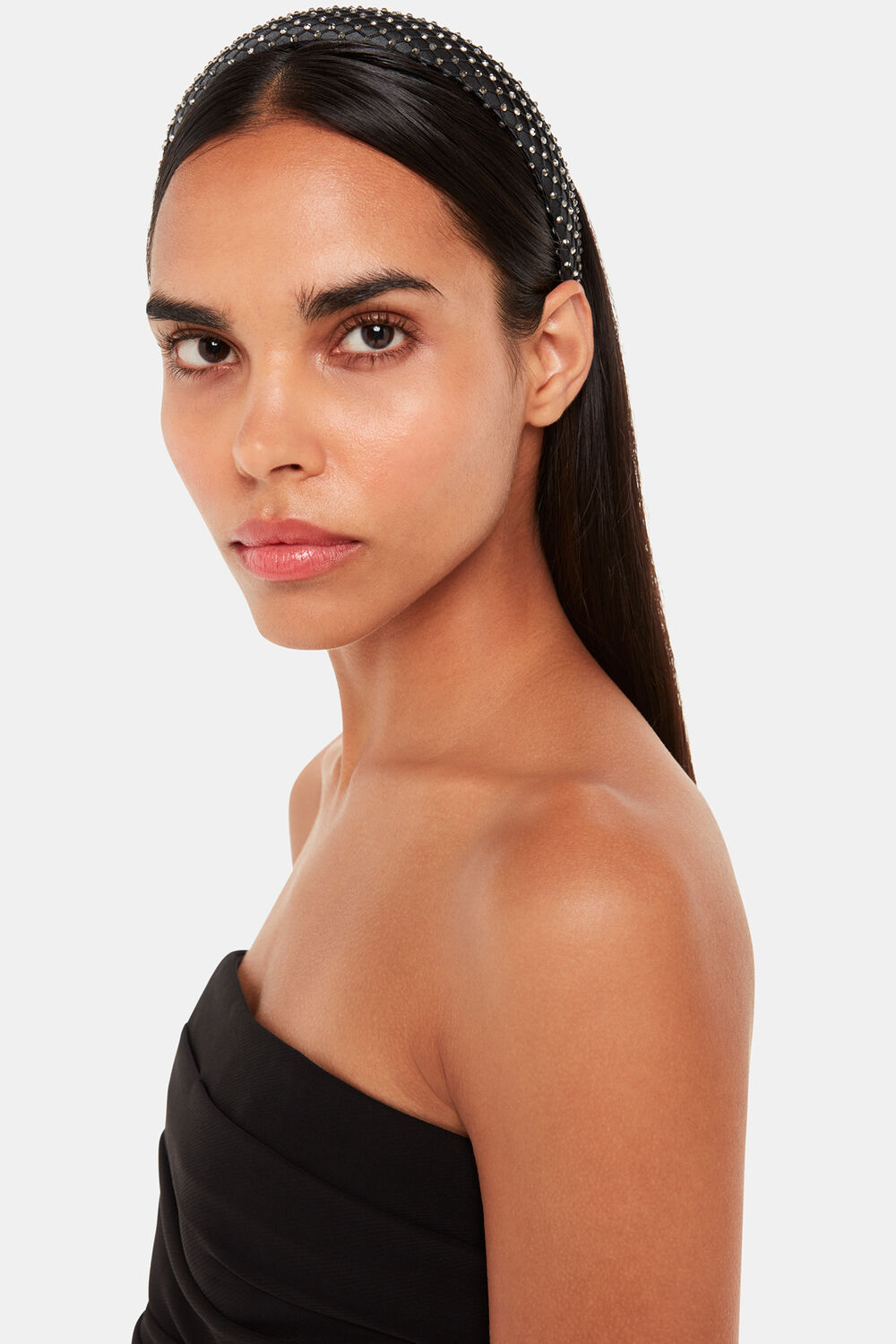 Diamante Mesh Satin Headband