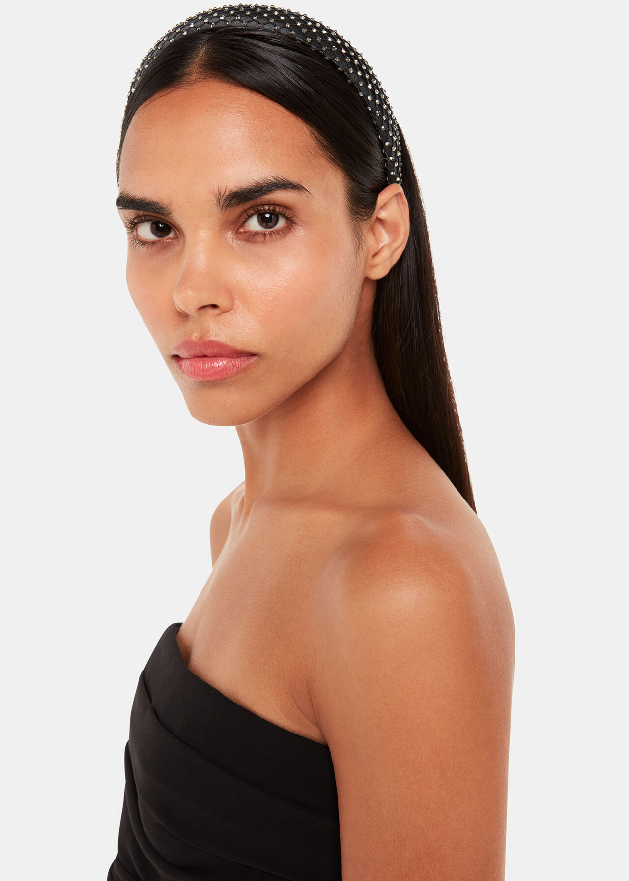 Diamante Mesh Satin Headband