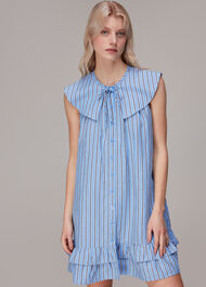 Stripe Collar Trapeze Dress