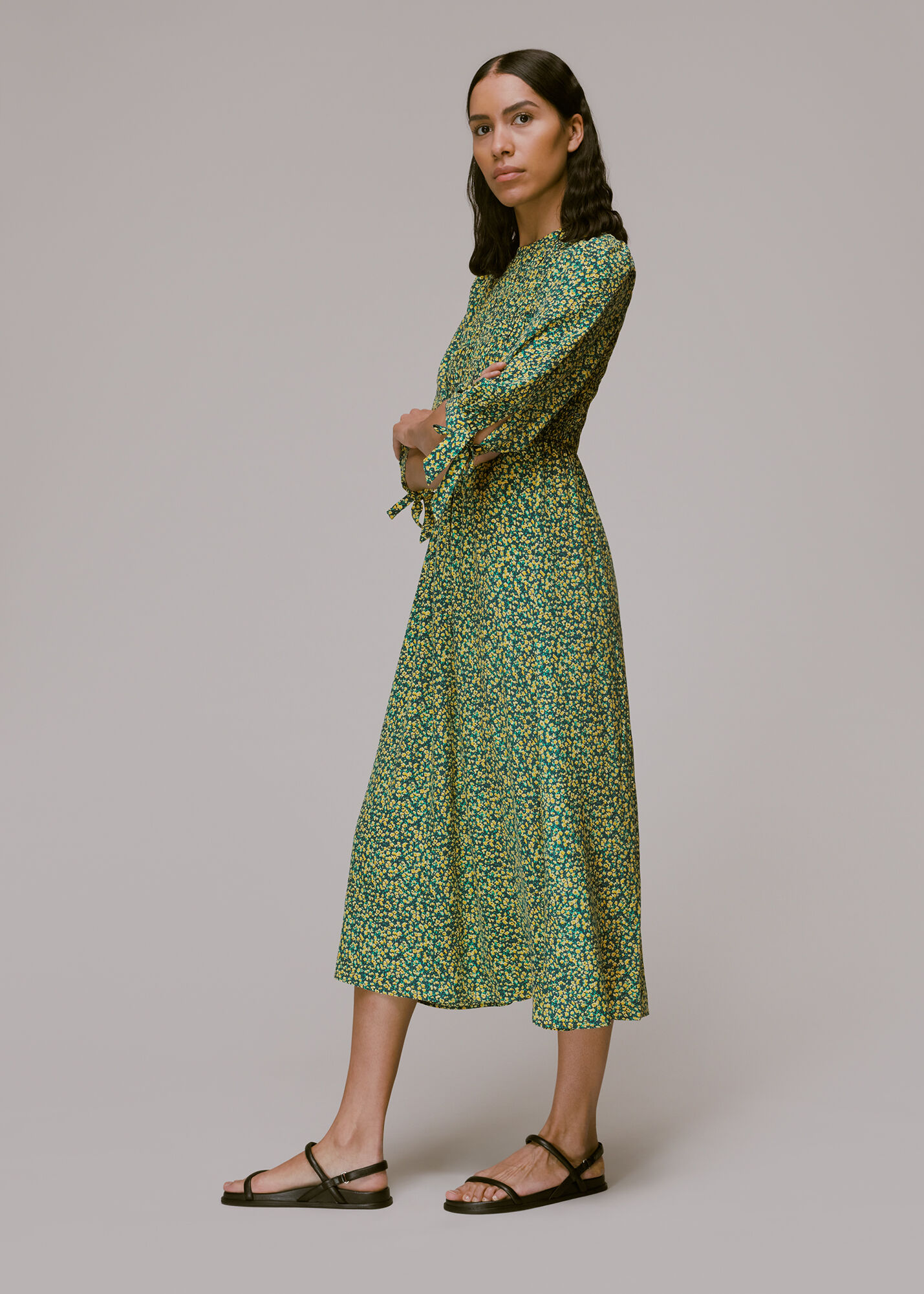 Whistles ditsy floral print shirt dress hot sale