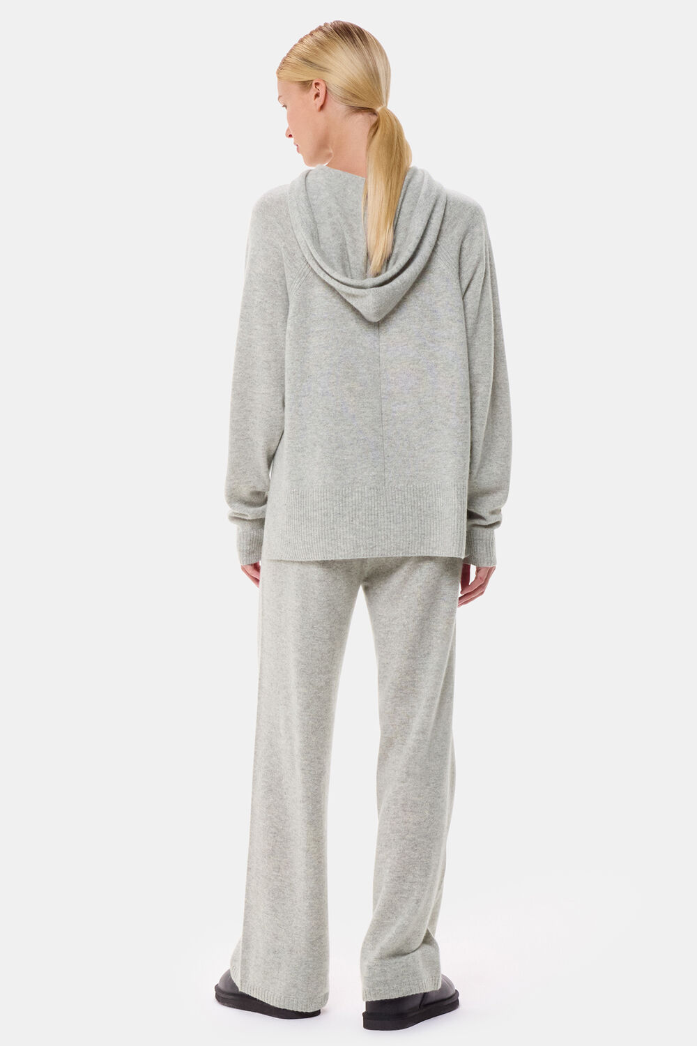 Grey Marl Cashmere Straight Leg Jogger