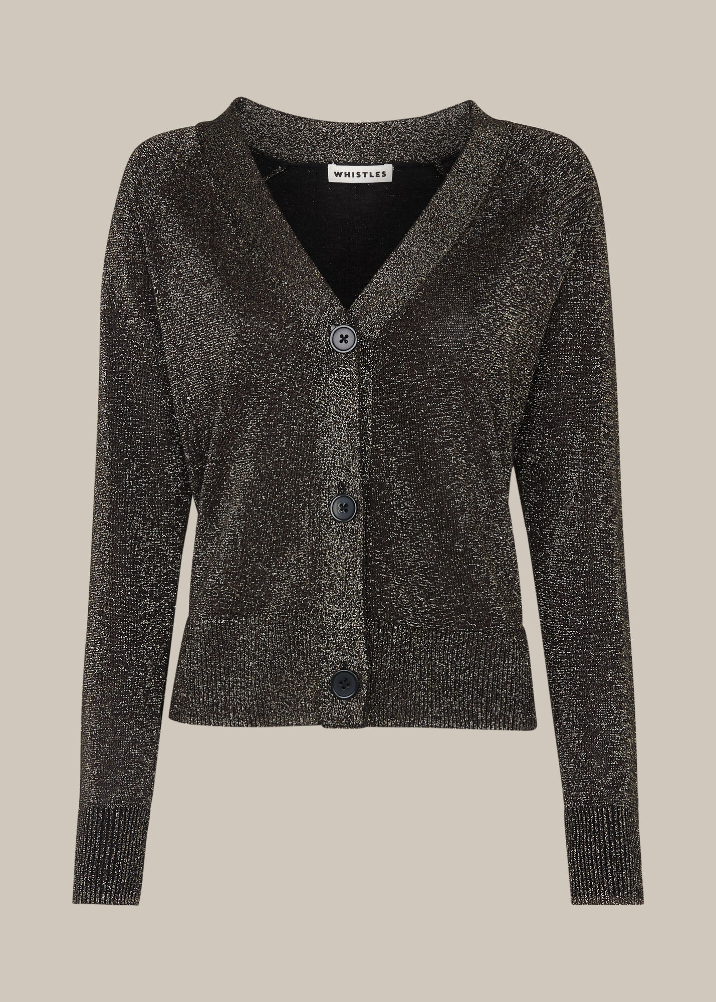 Silver Sparkle Button Front Cardigan WHISTLES