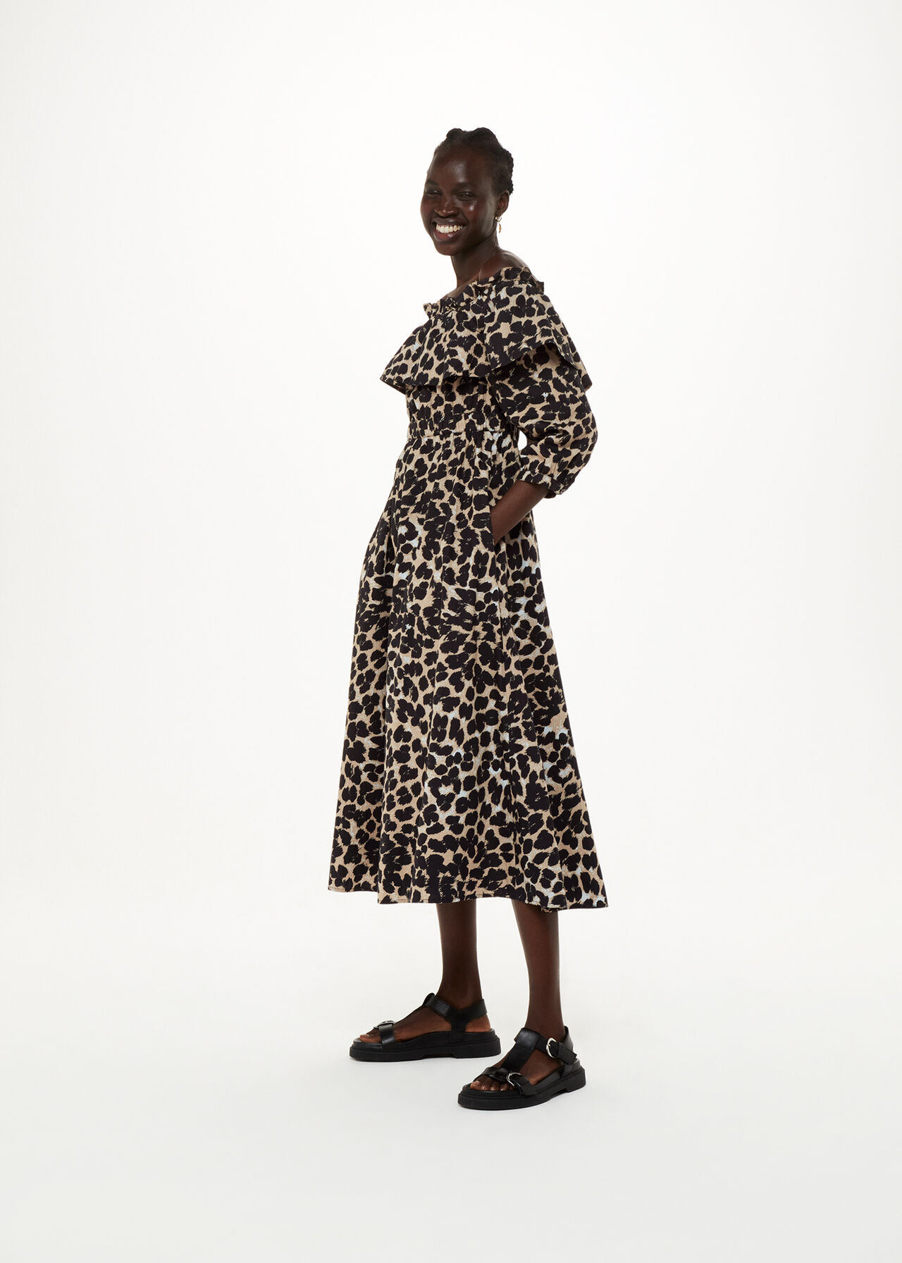 Leopard Spot Bardot Dress