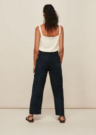 Suede Leather Cargo Trouser