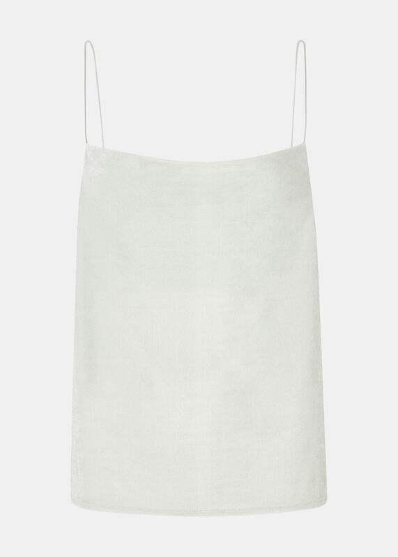 Silver Velvet Cowl Neck Cami Top