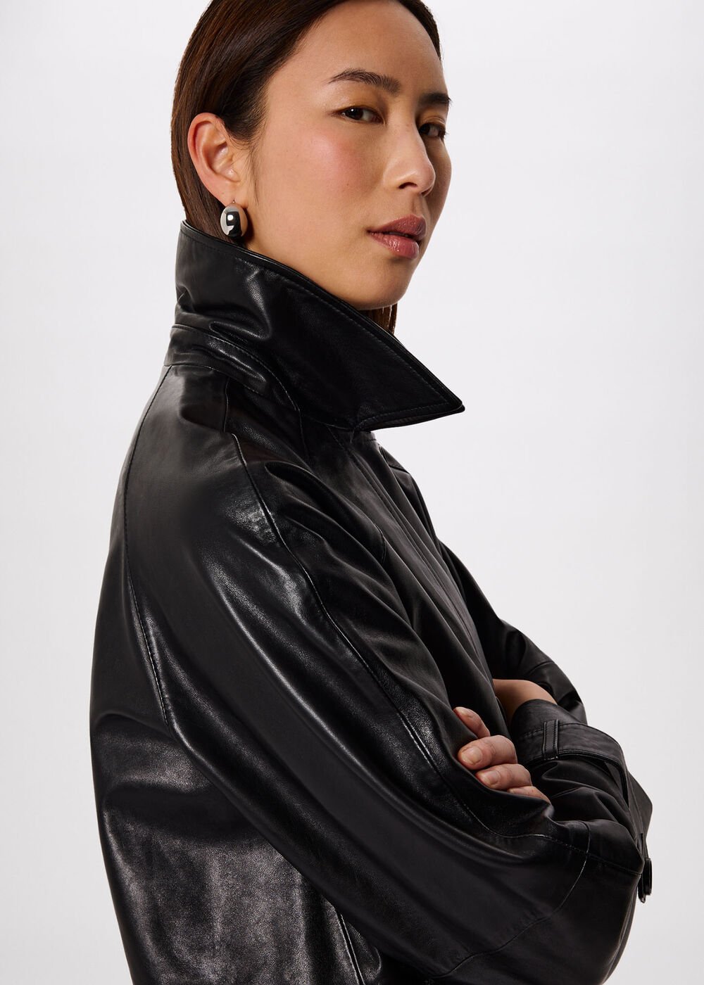 Short Leather Trench