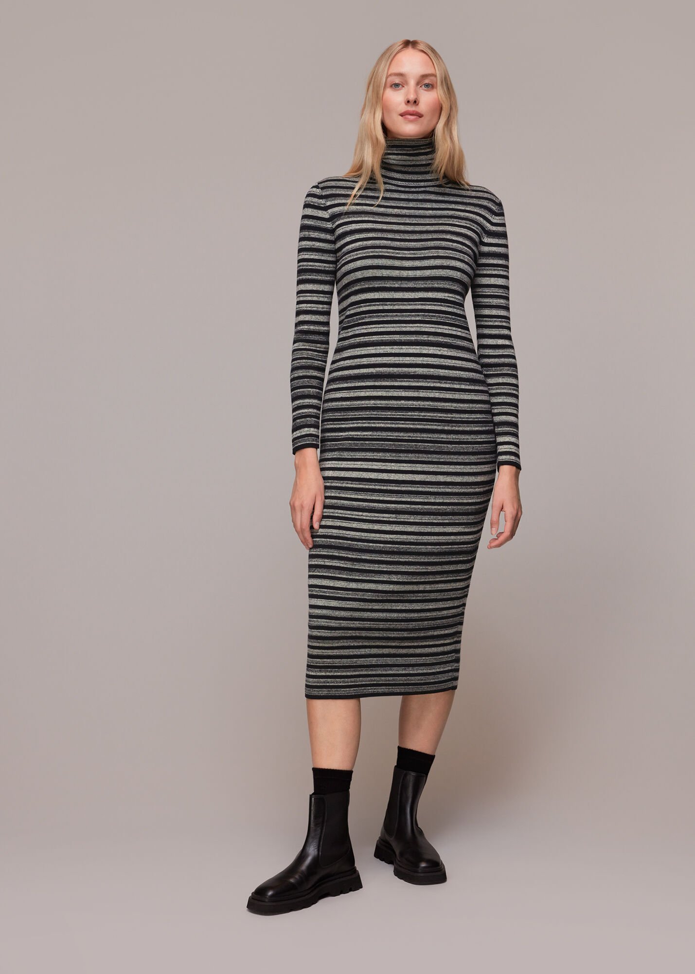 Multi stripe midi dress clearance