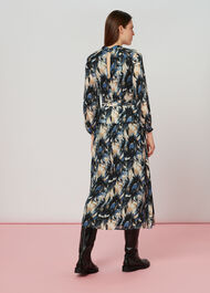 Storm Floral Silk Belted Dress
