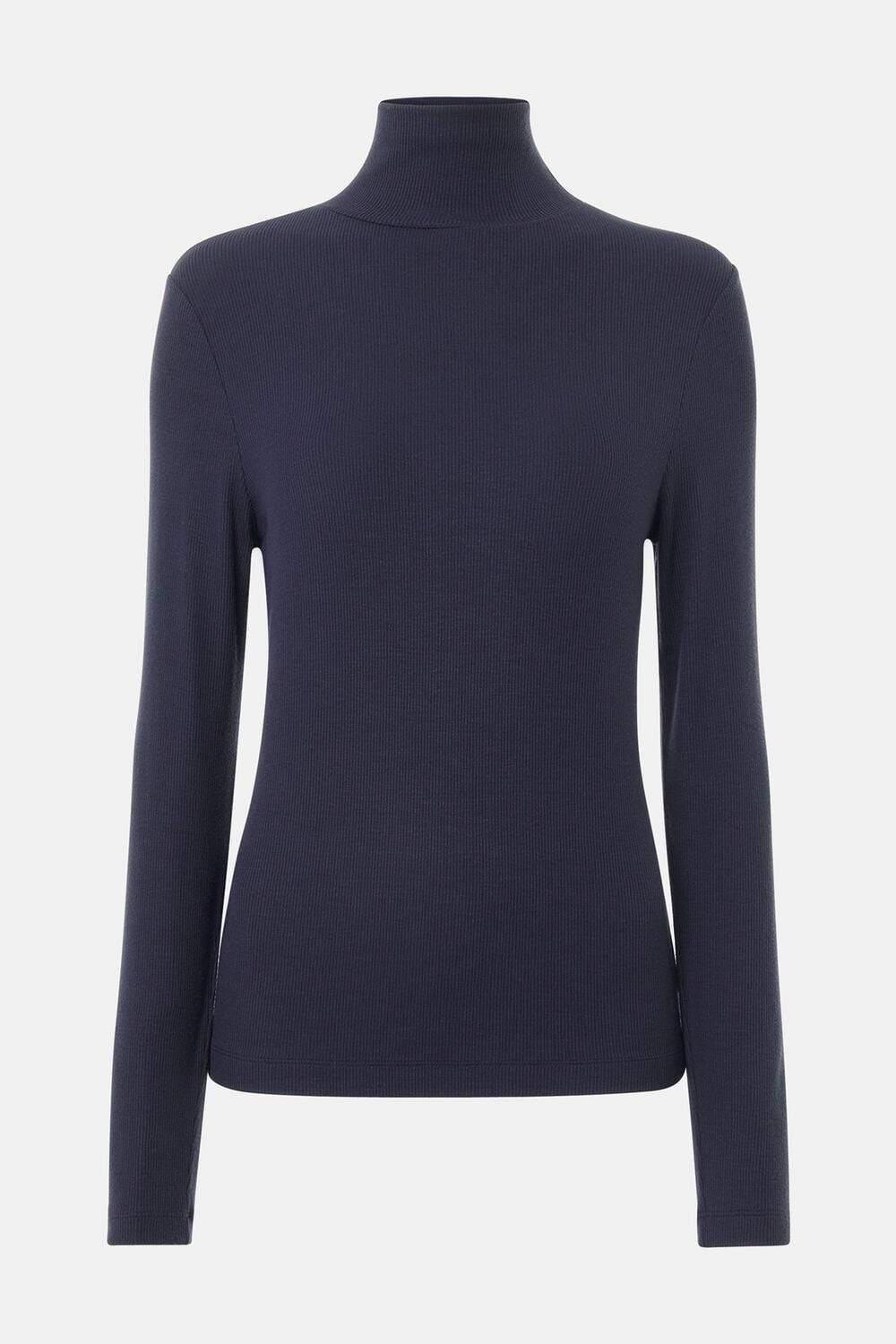 Navy Essential Ribbed Polo Neck