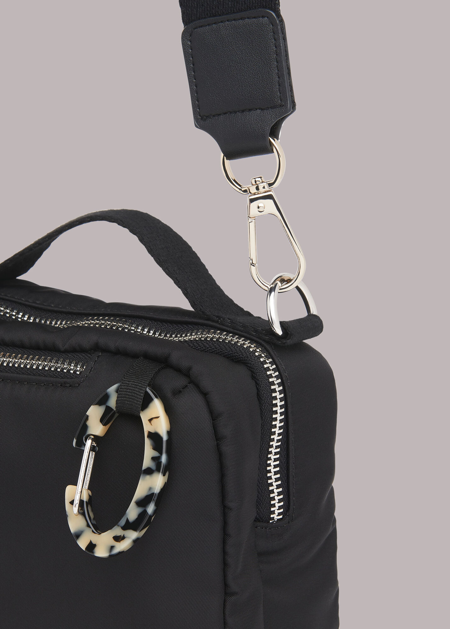 Black Reilly Nylon Crossbody Bag WHISTLES