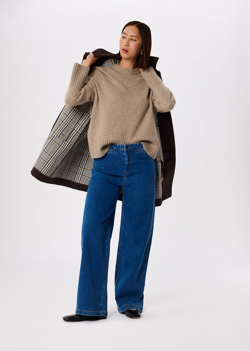 Check Lined Car Coat