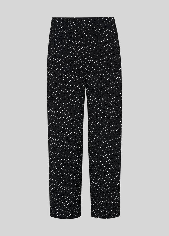 Black Micro Triangle Crepe Pants 