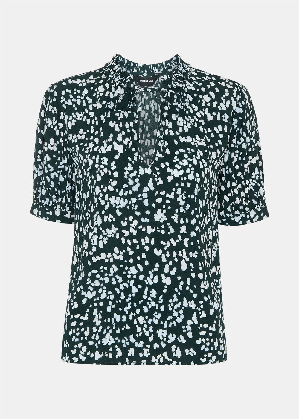 Animal Tie Neck Blouse