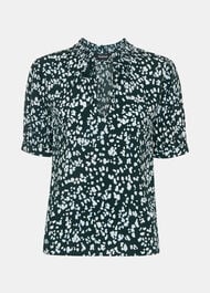 Animal Tie Neck Blouse