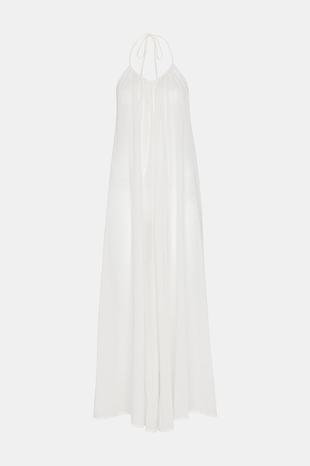 White Halterneck Swim Jumpsuit