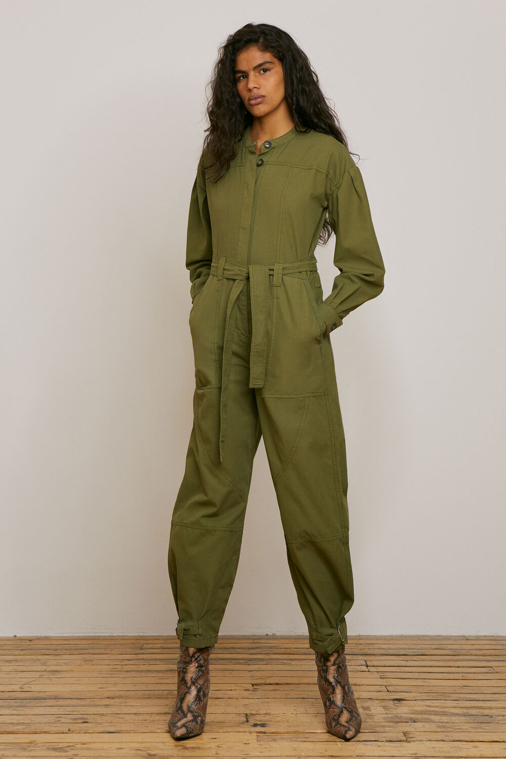 Julianna Utility Jumpsuit Khaki