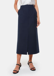 Pinstripe Tailored Midi Skirt