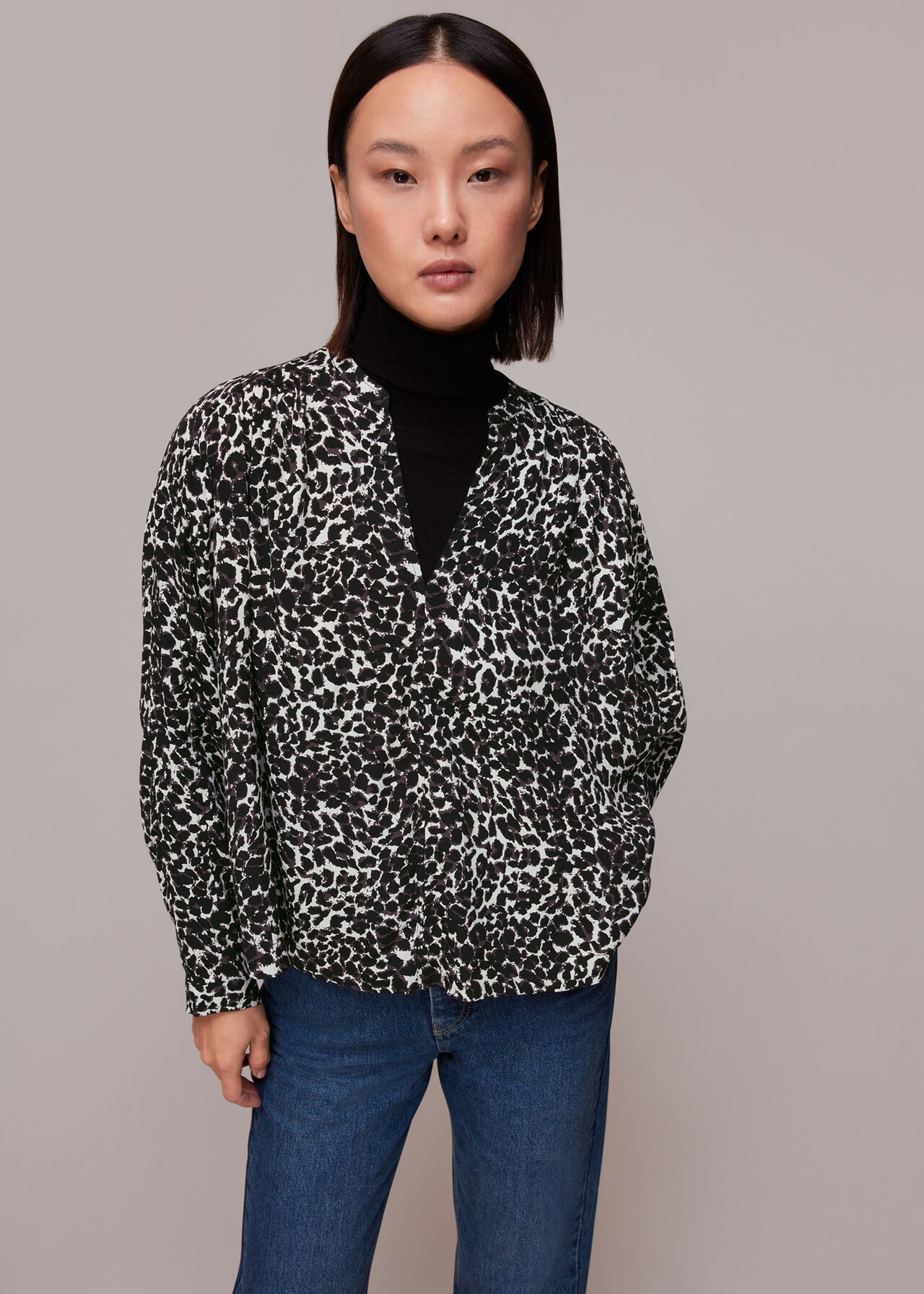 Shadow Leopard Print Blouse