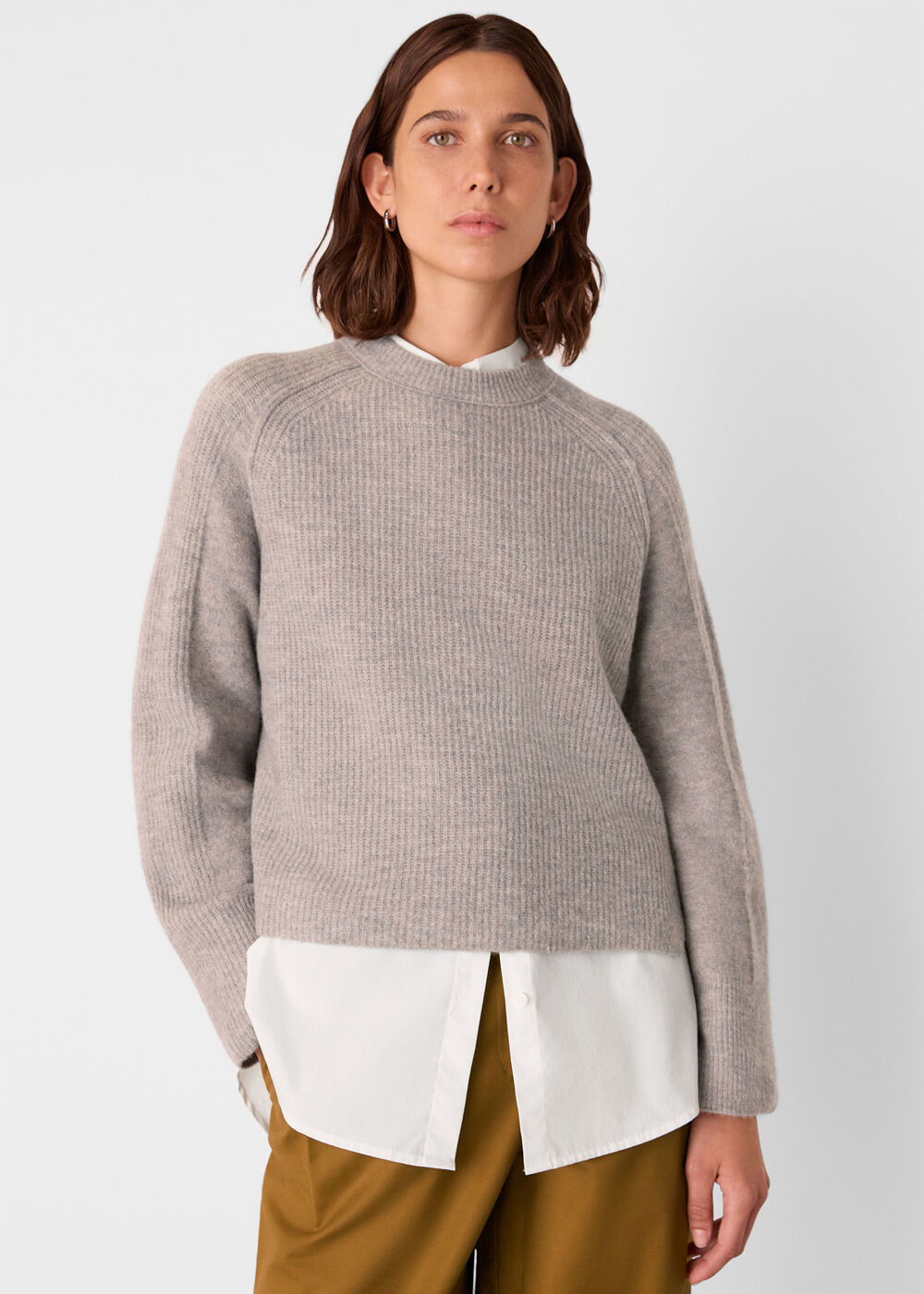 Aria Wool Mix Crew Knit