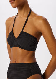 Textured Gingham Bikini Top