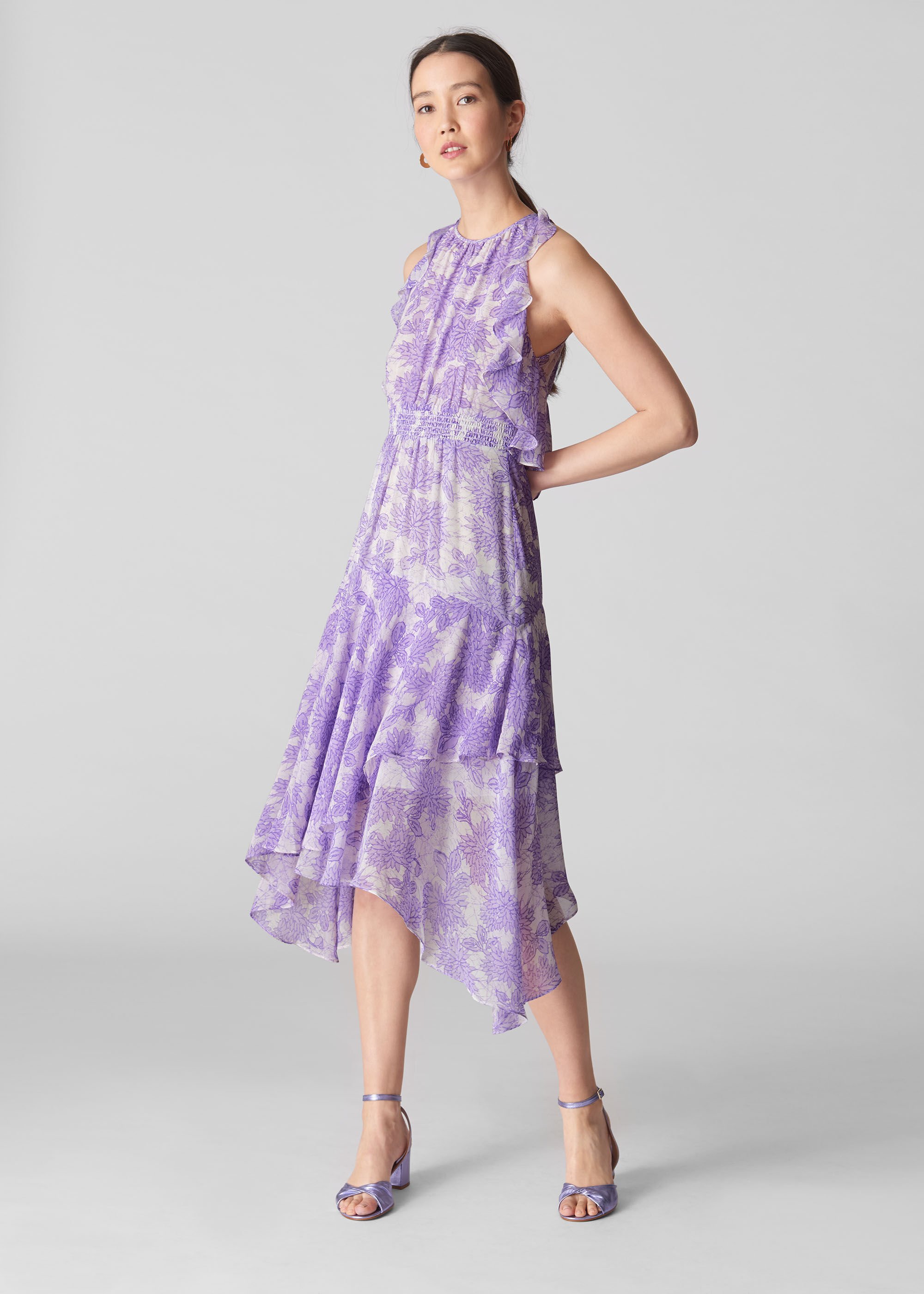 Lilac print dress store