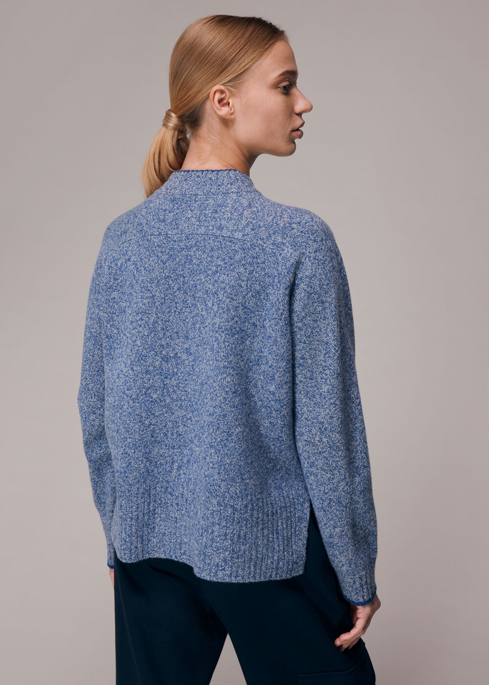 Funnel Neck Flecked Jumper