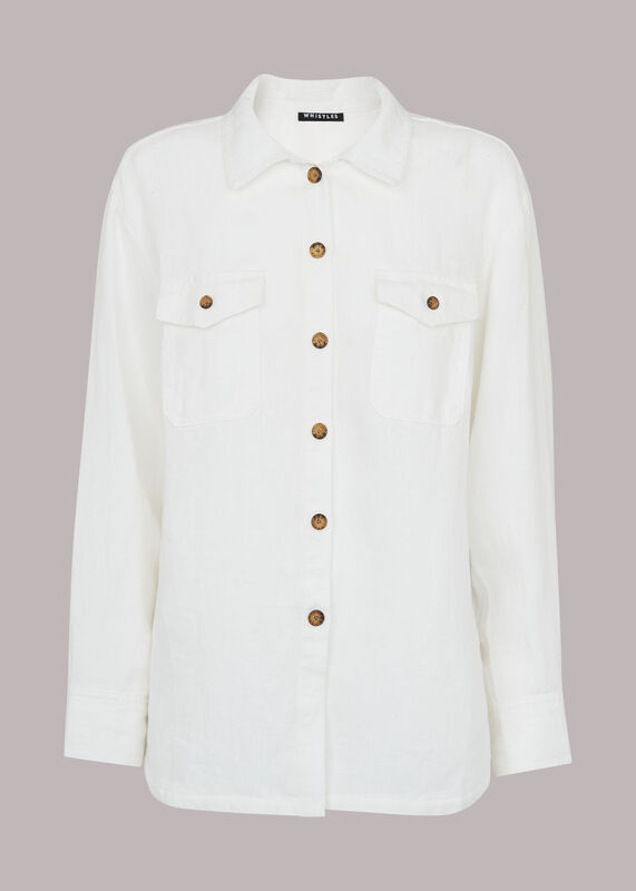 White Layla Linen Shirt