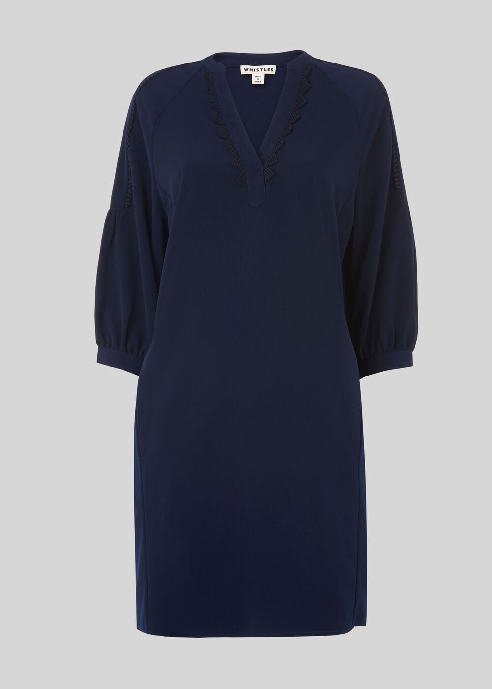 Hallie Trim Detail Dress Navy