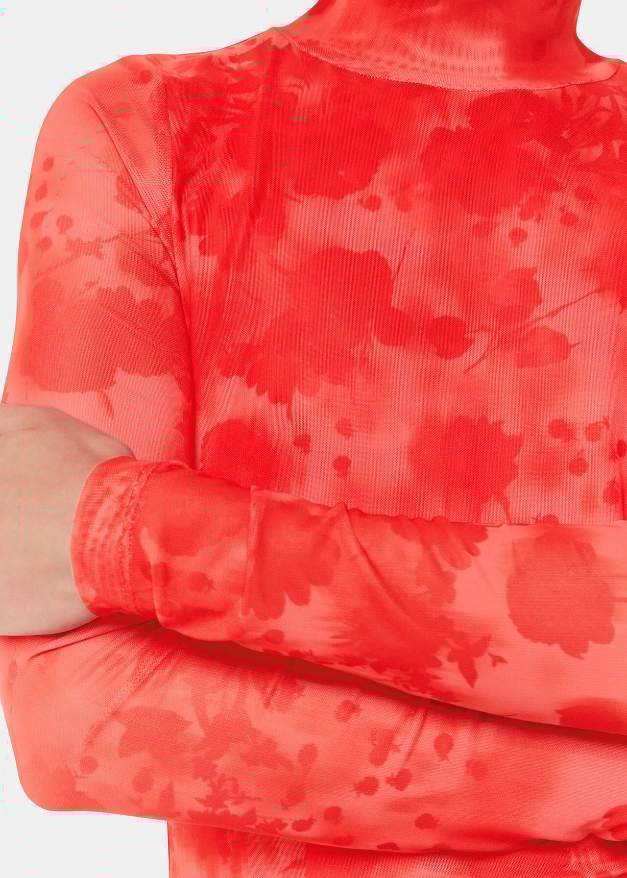 Blurred Blooms Mesh Top