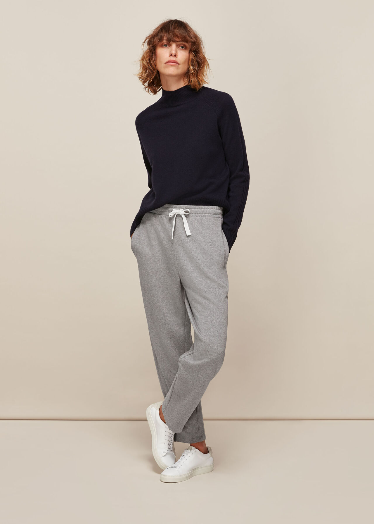 Grey Marl Barrel Leg Jogger, WHISTLES