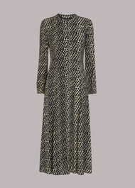 Brushed Geo Print Midi Dress
