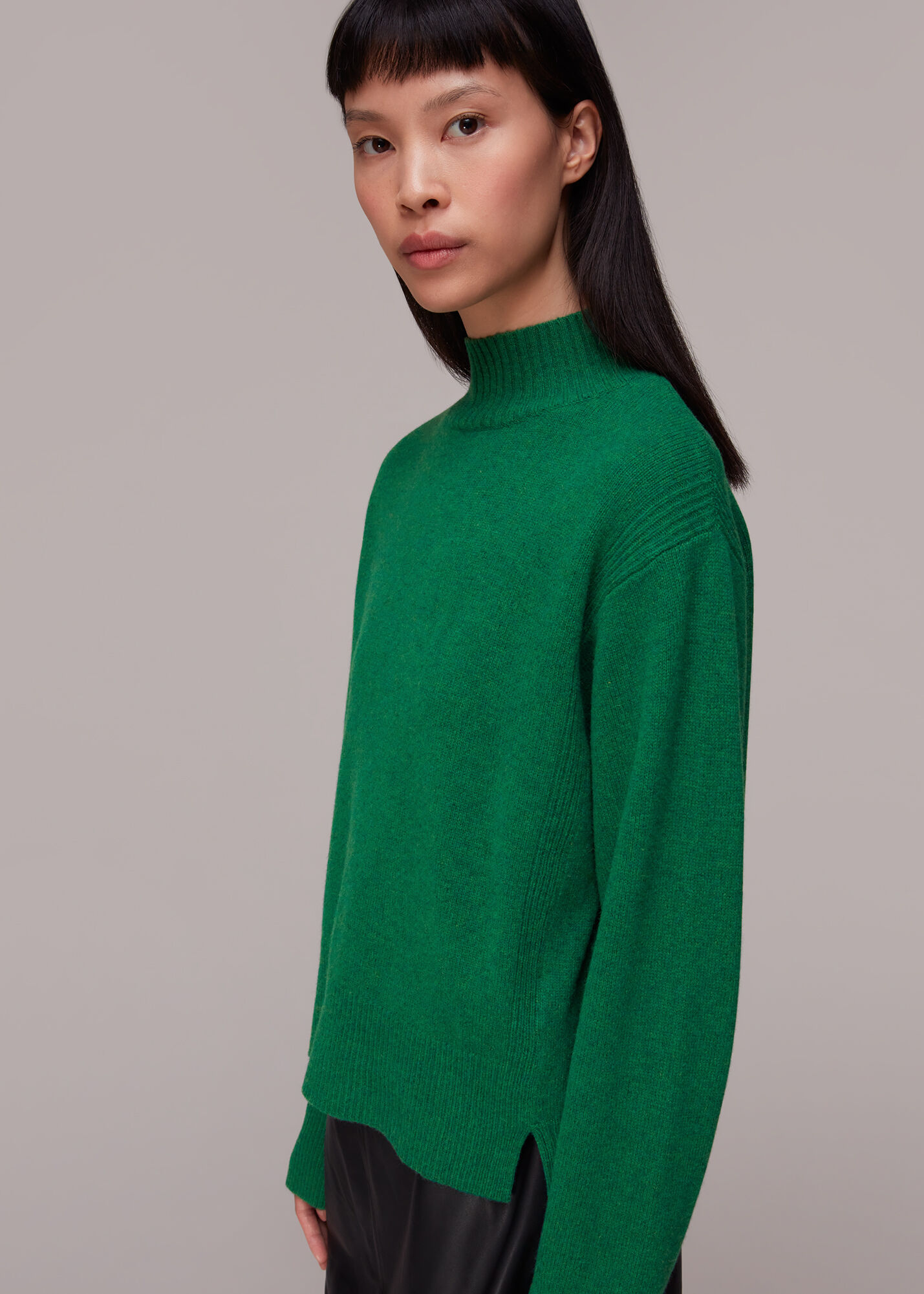 Green funnel neck jumper store
