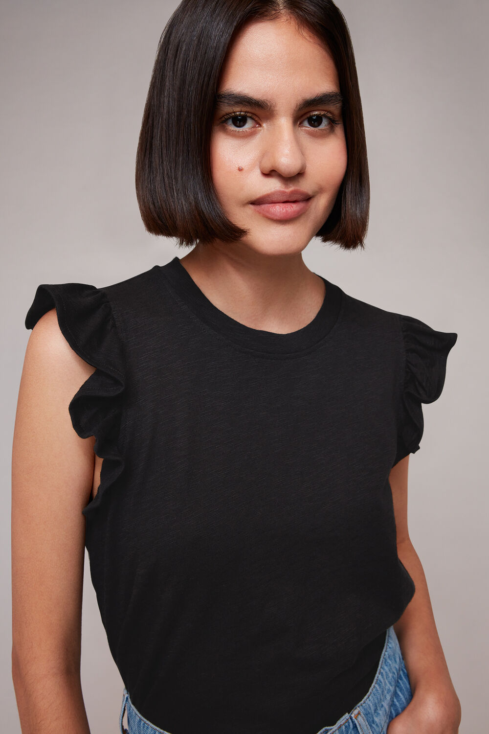 Frill Cap Sleeve T-Shirt
