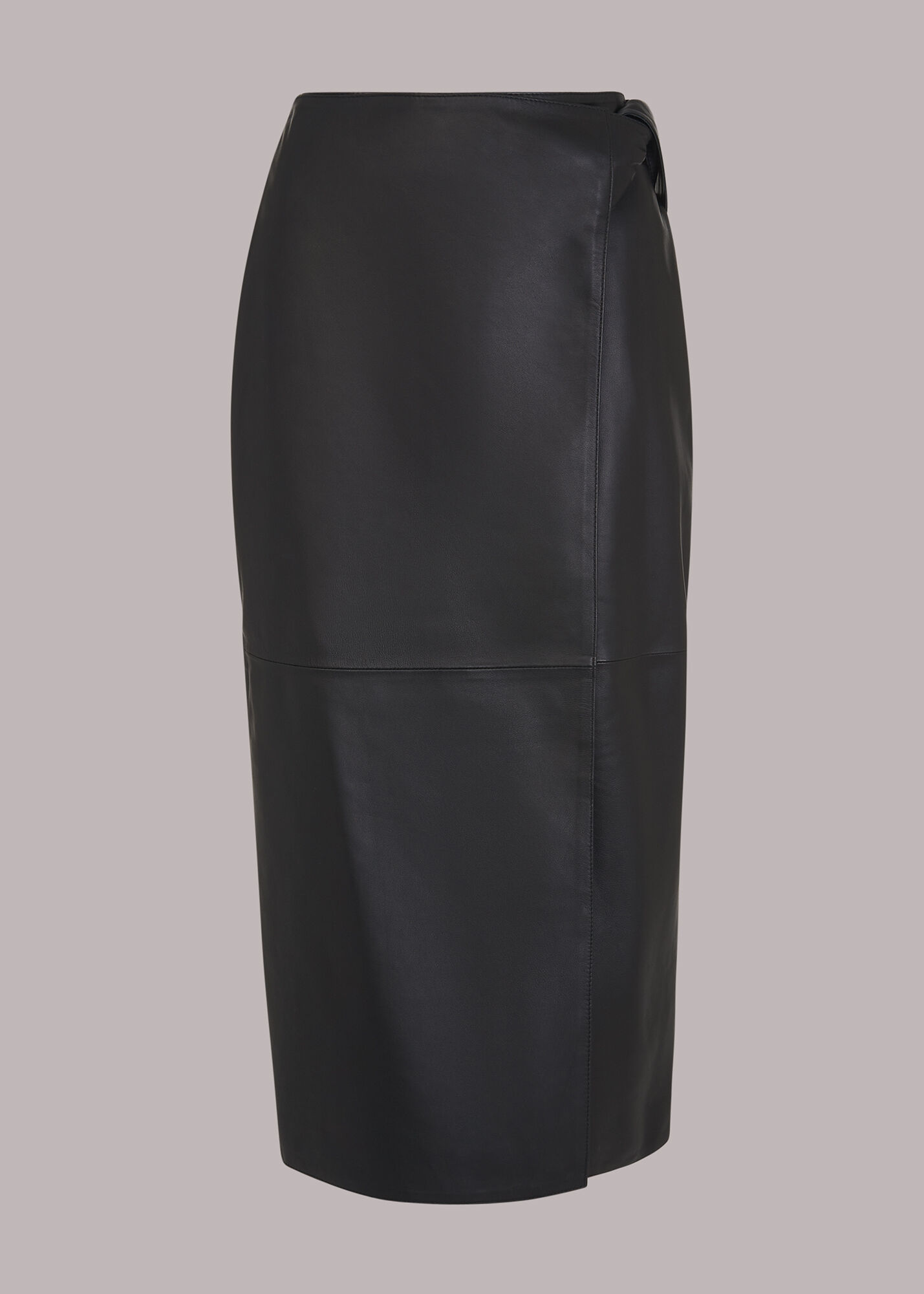 Whistles black leather pencil skirt hotsell
