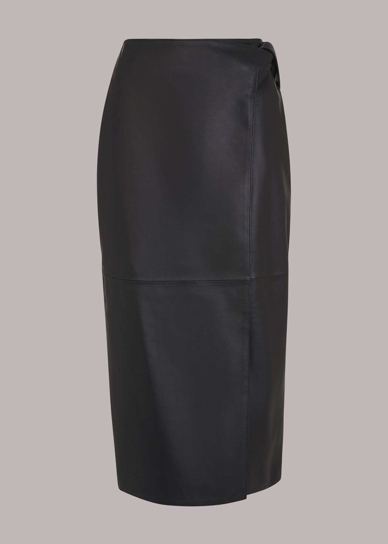 Tie Side Leather Skirt