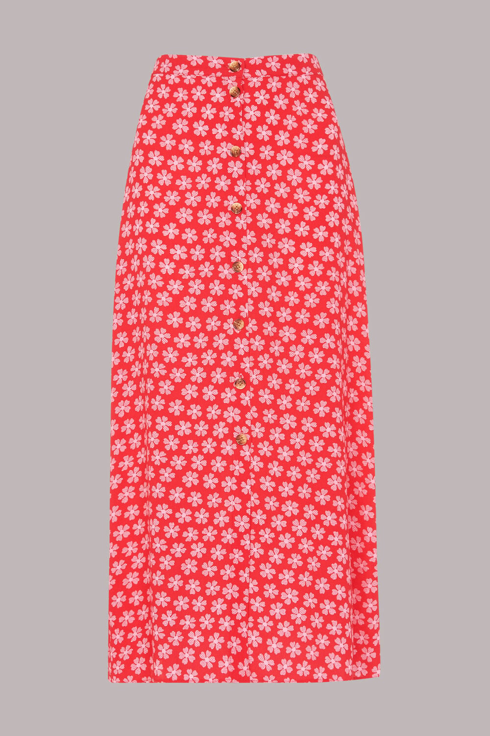 Daisy Check Button Front Skirt