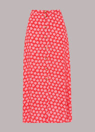 Daisy Check Button Front Skirt