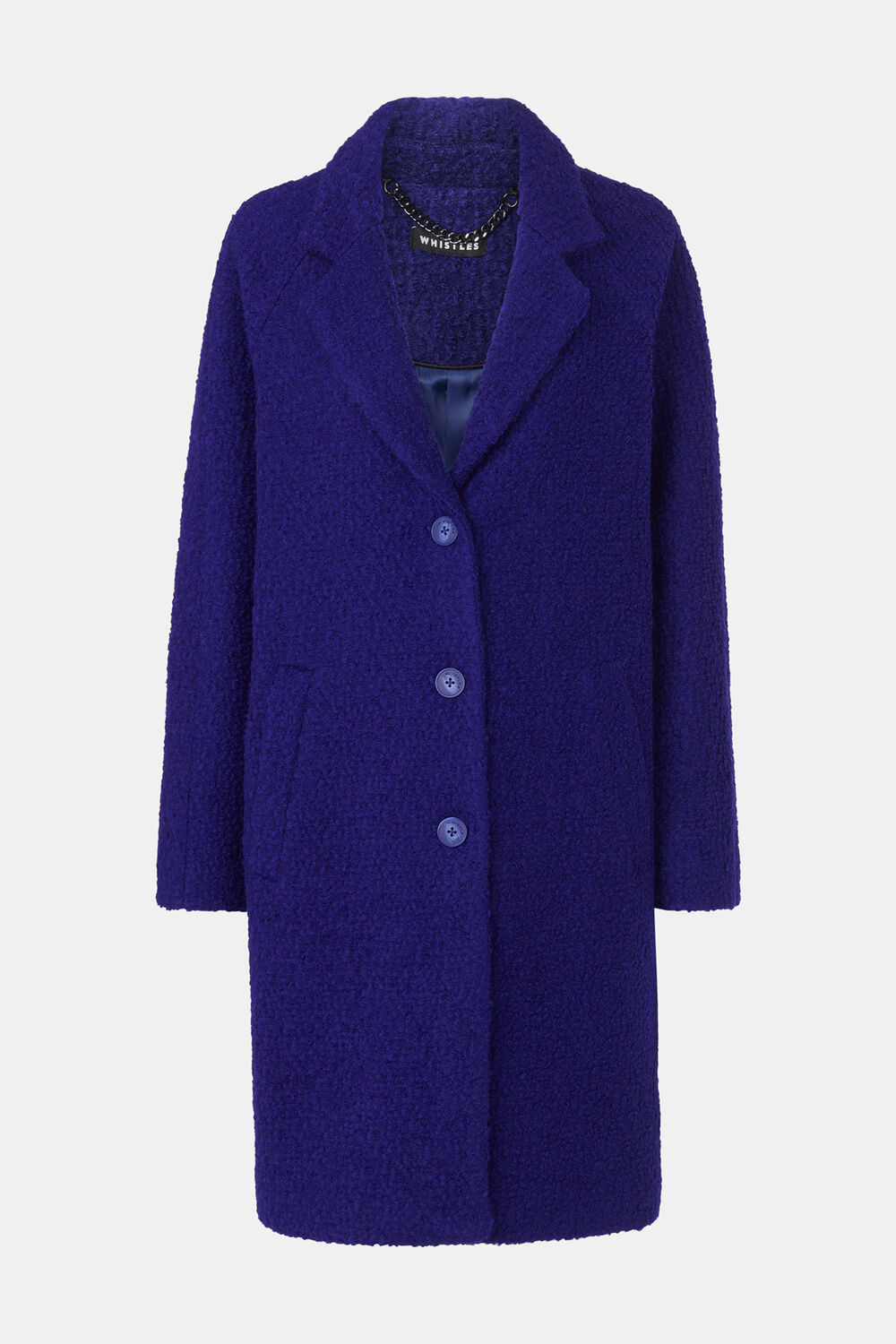 Blue Anita Wool Boucle Coat